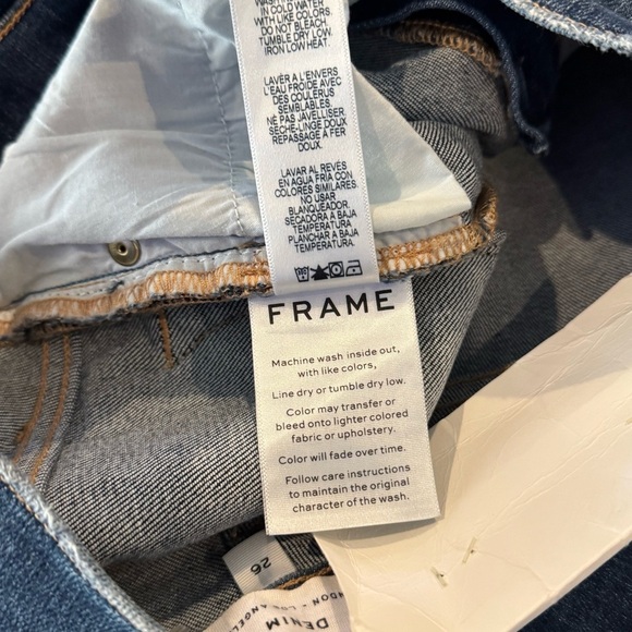 FRAME Le HighSkinny Clyde Dark Wash Distressed New with Tags size 26 - Picture 10 of 10